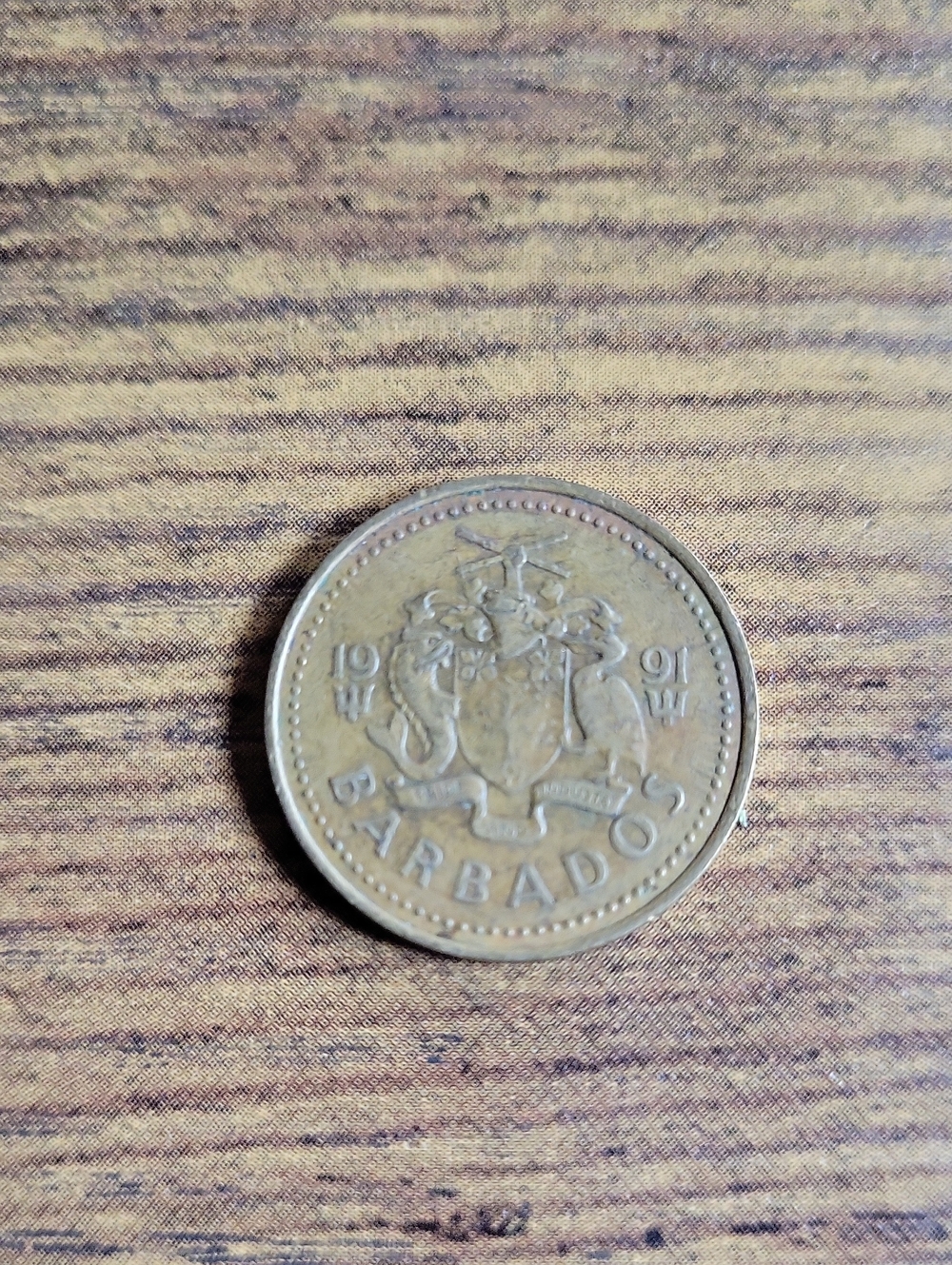 1991 Barbados 5 Cent Coin - Tan